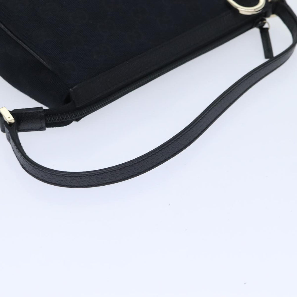 GUCCI GG Canvas Abbey Hand Bag Black Gold 145750 yk15248A