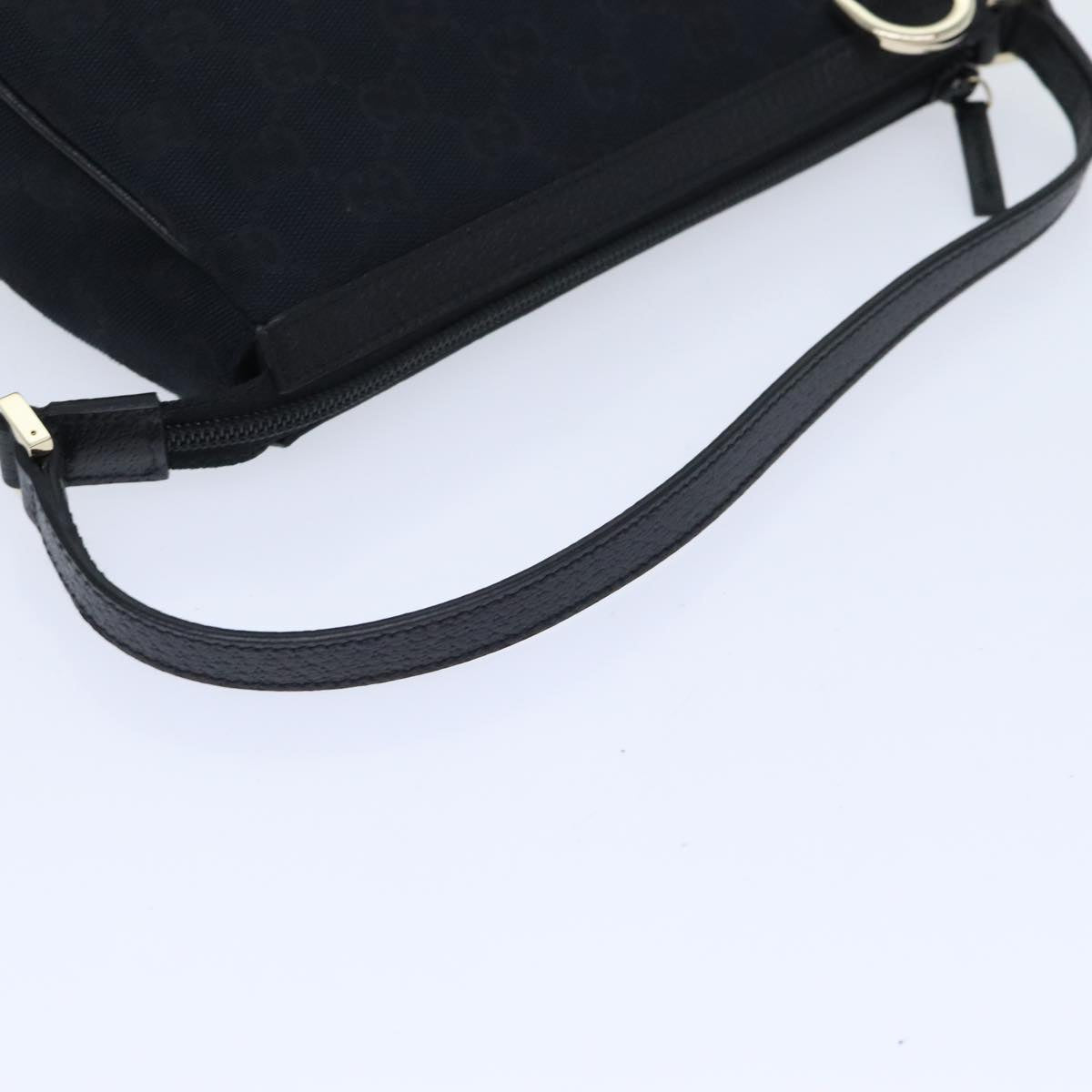 GUCCI GG Canvas Abbey Hand Bag Black Gold 145750 yk15248A