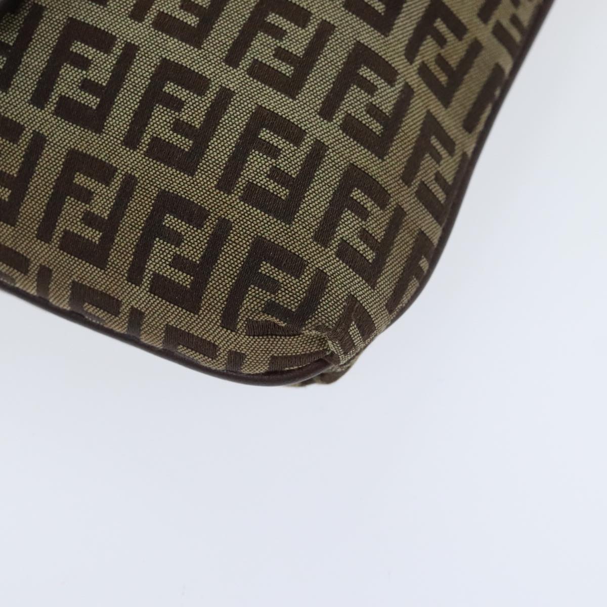 FENDI Zucchino Canvas Shoulder Bag Beige yk15249