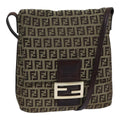 FENDI Zucchino Canvas Shoulder Bag Beige yk15249