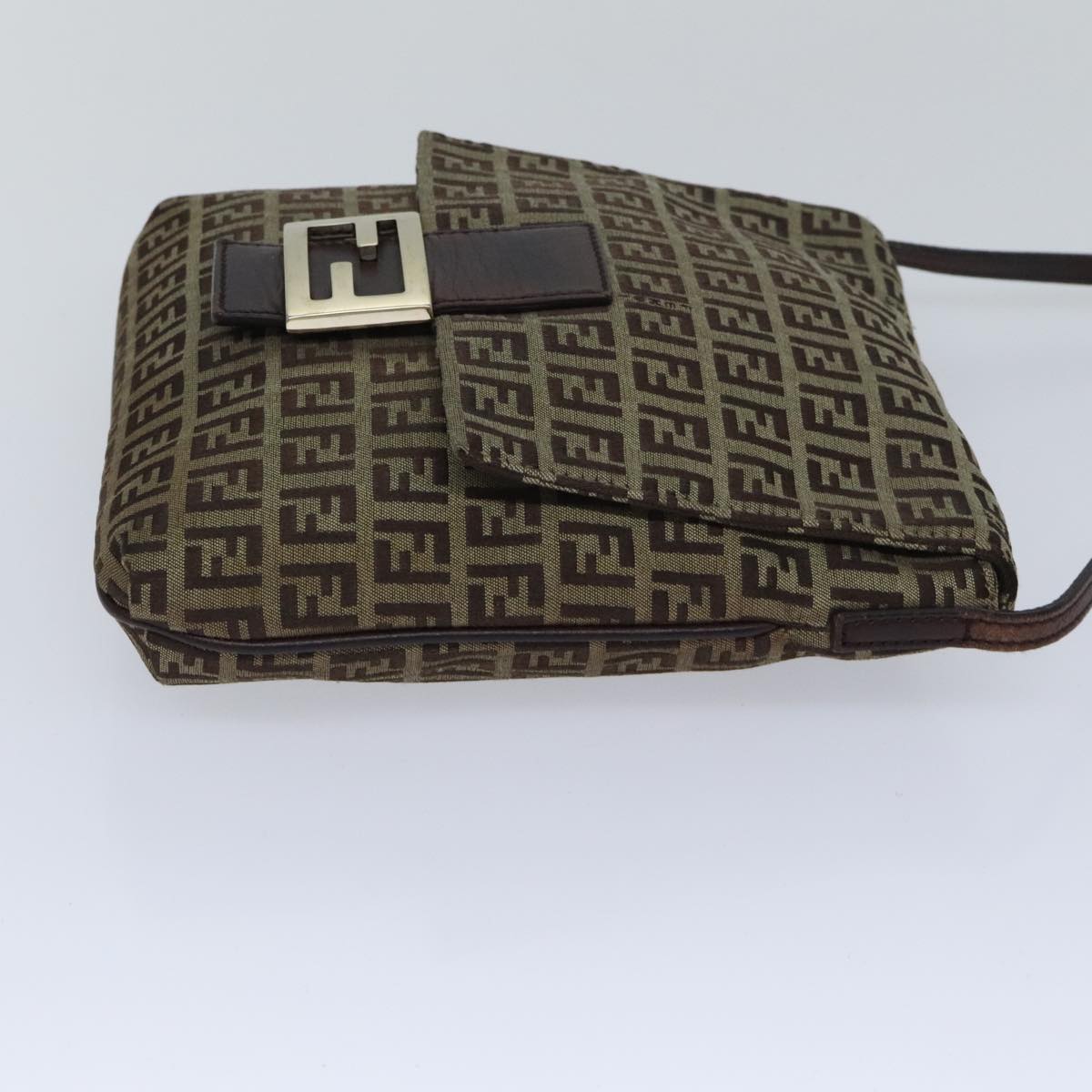 FENDI Zucchino Canvas Shoulder Bag Beige yk15249