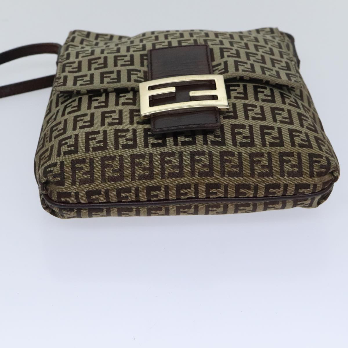 FENDI Zucchino Canvas Shoulder Bag Beige yk15249