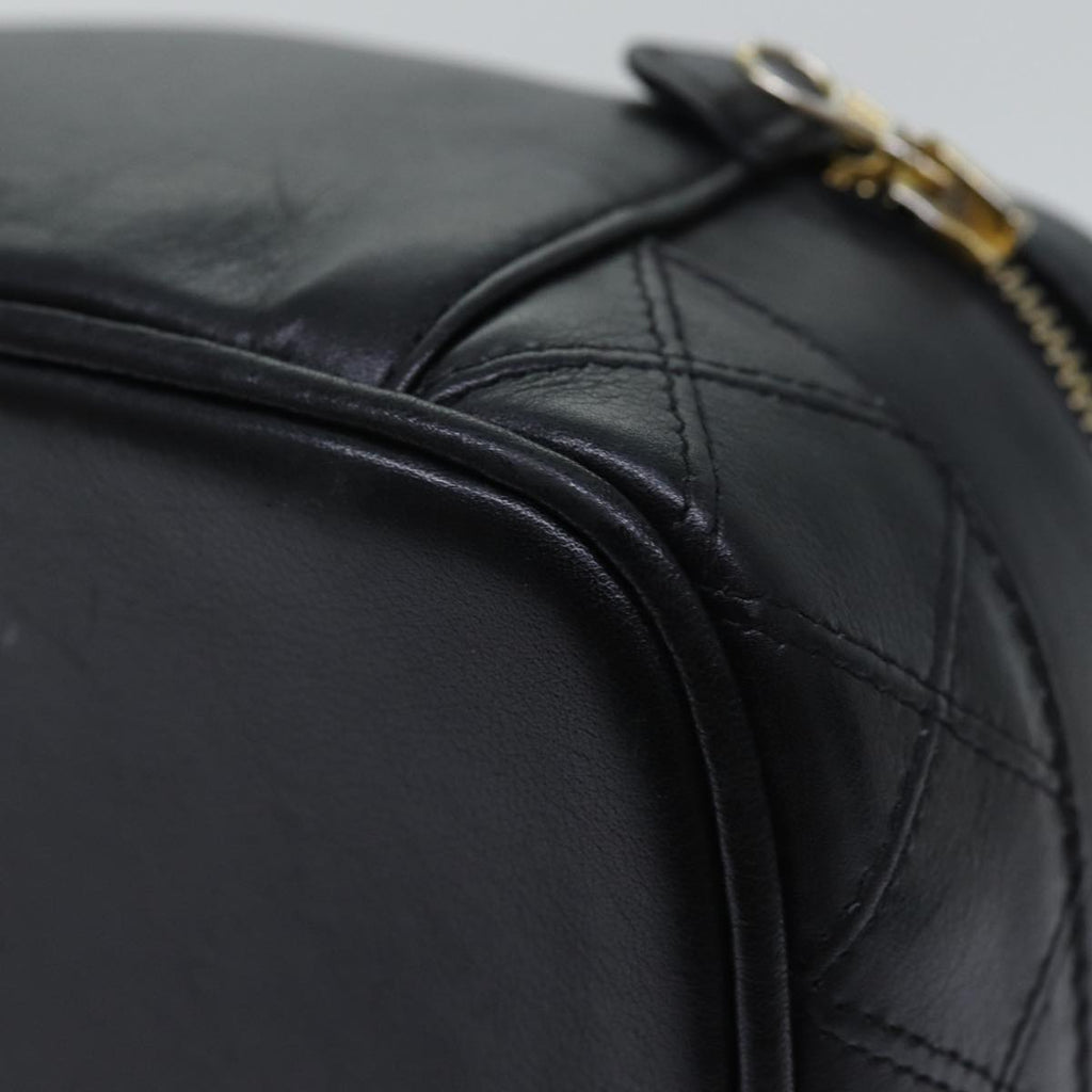 CHANEL Vanity Bicolore Pouch Leather Black Gold CC yk15250