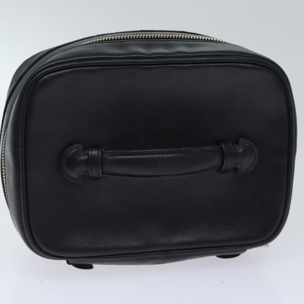 CHANEL Vanity Bicolore Pouch Leather Black Gold CC yk15250