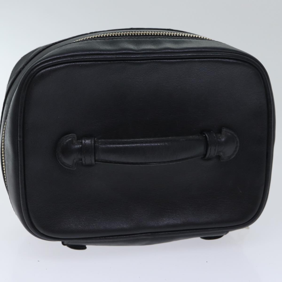CHANEL Vanity Bicolore Pouch Leather Black Gold CC yk15250