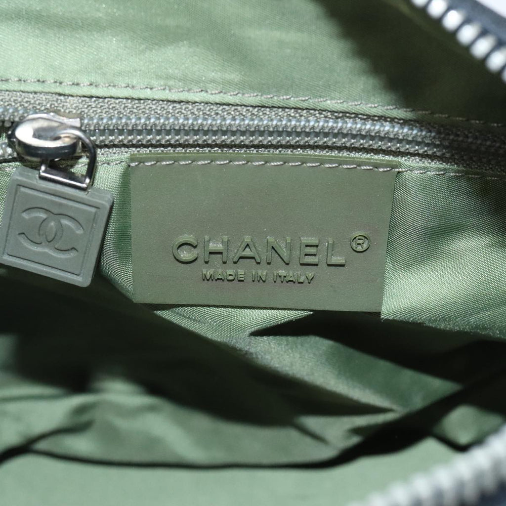 CHANEL Sports COCO Mark Shoulder Bag Nylon Black Silver CC yk15256