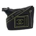 CHANEL Sports COCO Mark Shoulder Bag Nylon Black Silver CC yk15256