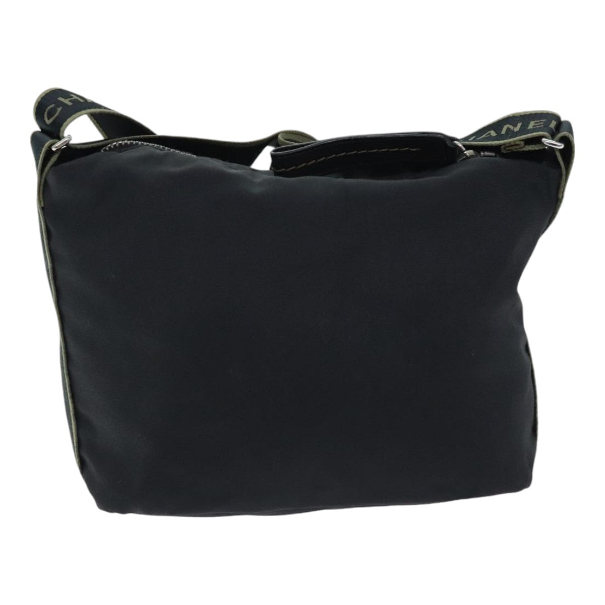 CHANEL Sports COCO Mark Shoulder Bag Nylon Black Silver CC yk15256