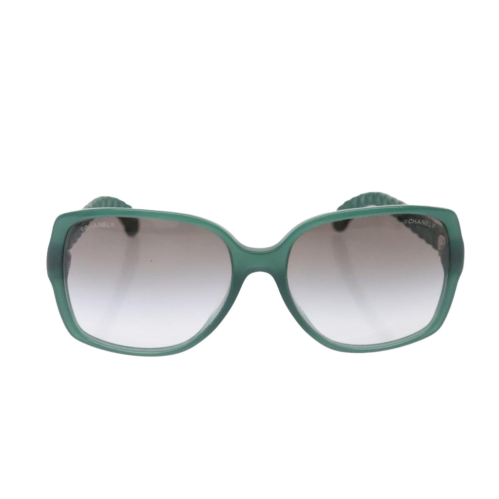 CHANEL Sunglasses plastic Green CC yk15278
