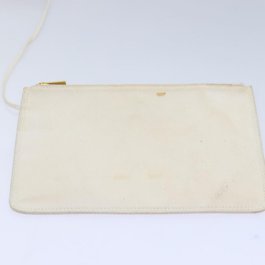 CHANEL Triple Coco Tote Bag Vinyl White Gold CC yk15356