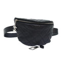 CHANEL Matelasse Waist bag Caviar Skin Black Silver CC yk15369
