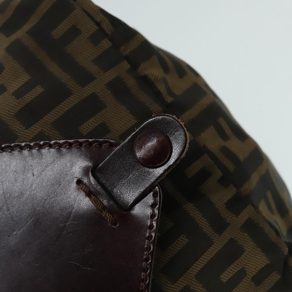 FENDI Zucca Canvas Boston Bag Brown yk15391