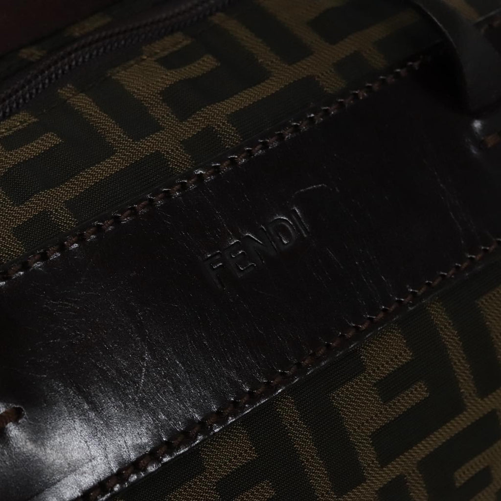 FENDI Zucca Canvas Boston Bag Brown yk15391