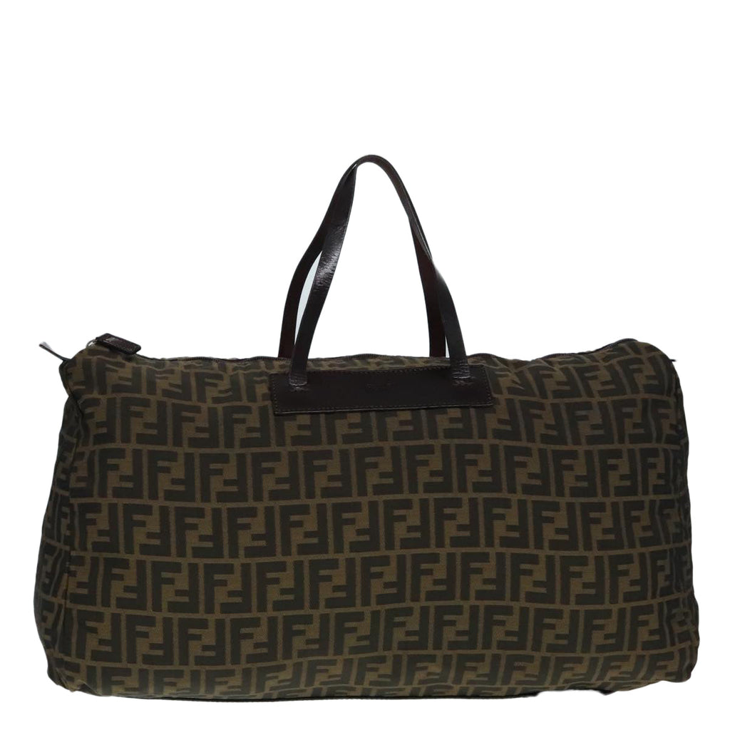FENDI Zucca Canvas Boston Bag Brown yk15391