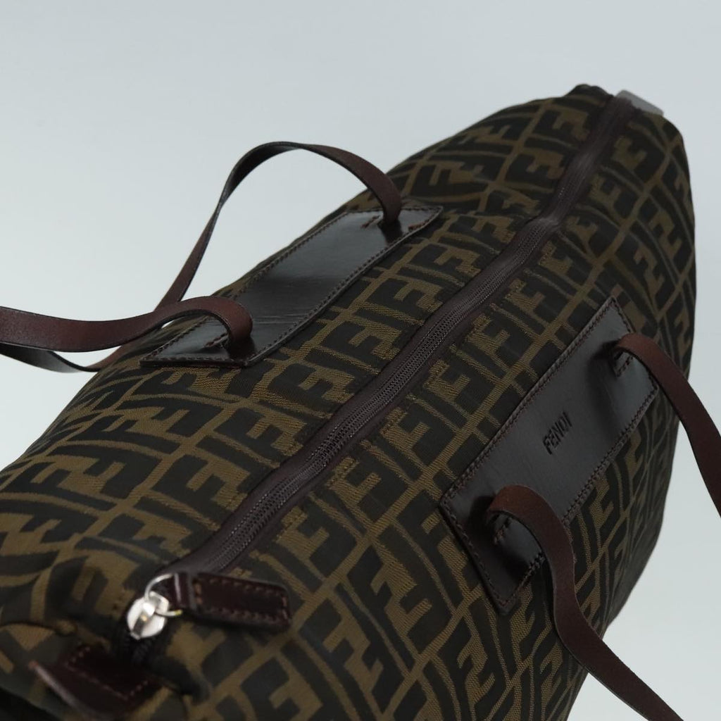 FENDI Zucca Canvas Boston Bag Brown yk15391