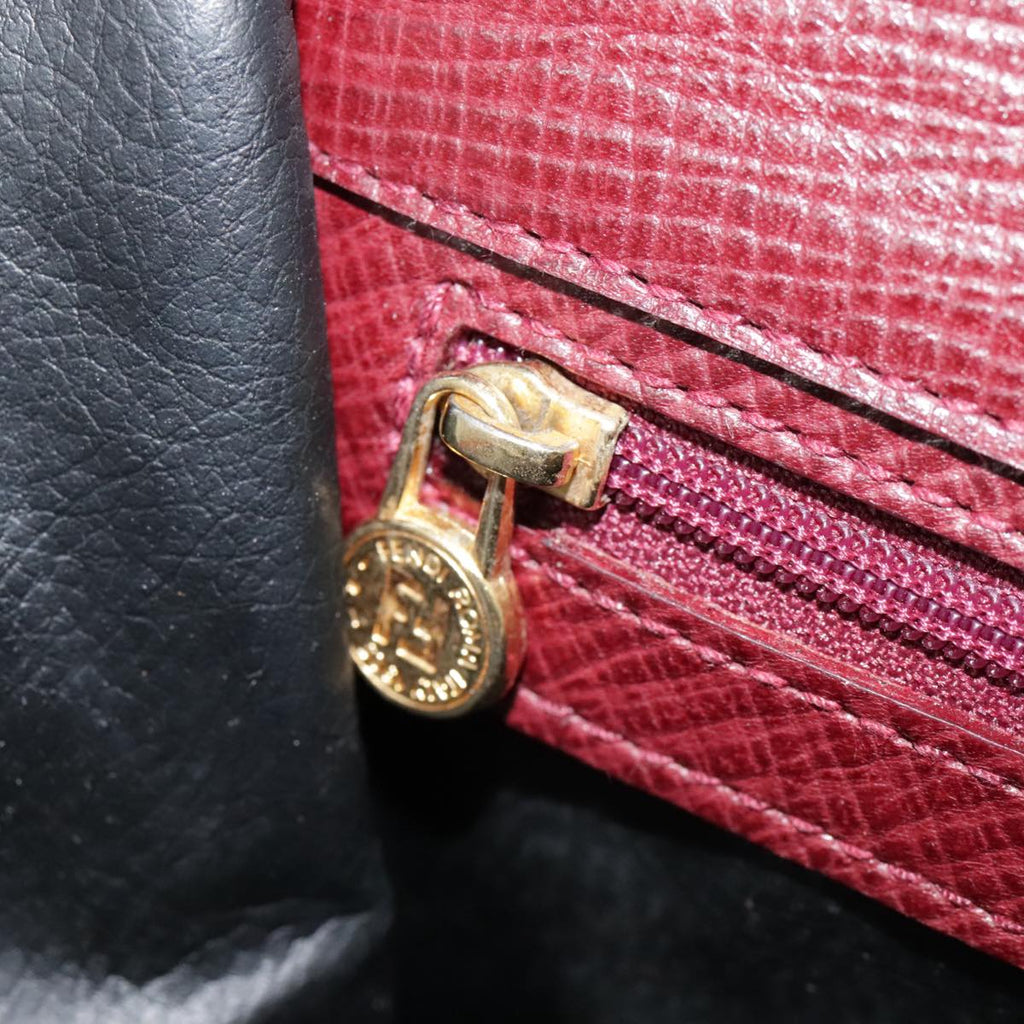 FENDI Shoulder Bag Leather Red yk15406
