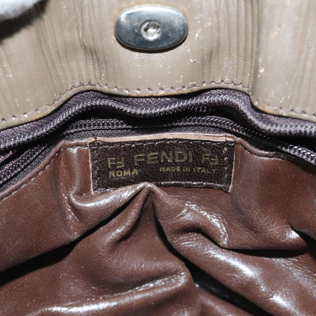 FENDI Zucchino Canvas Shoulder Bag Vintage Beige yk15431