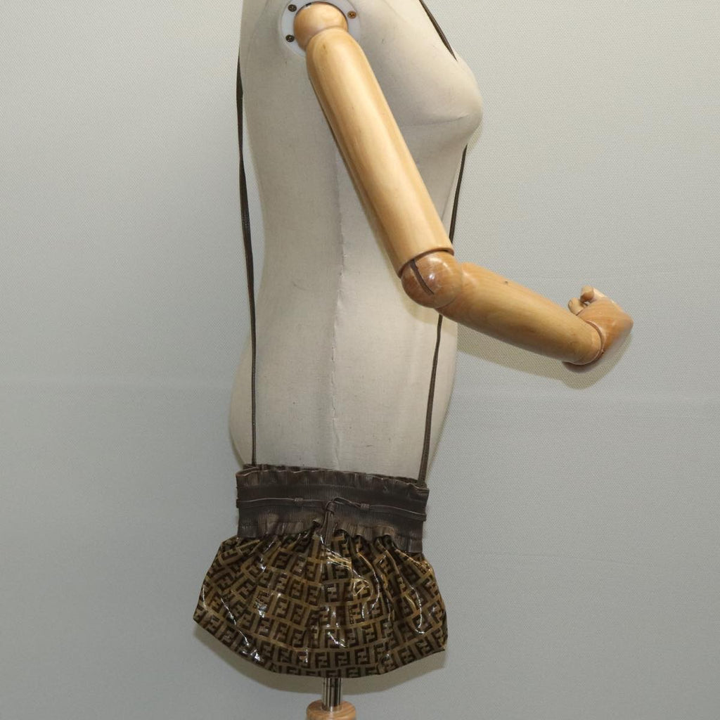 FENDI Zucchino Canvas Shoulder Bag Vintage Beige yk15431