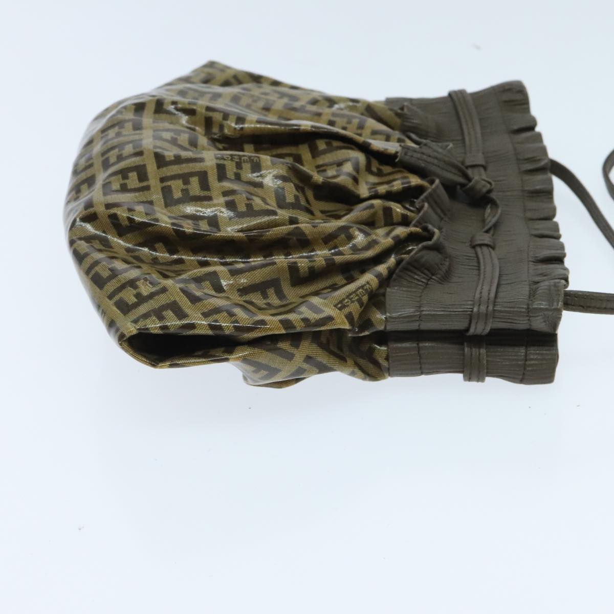 FENDI Zucchino Canvas Shoulder Bag Vintage Beige yk15431