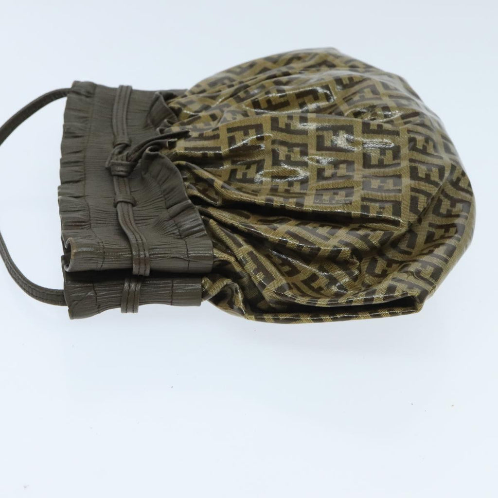 FENDI Zucchino Canvas Shoulder Bag Vintage Beige yk15431