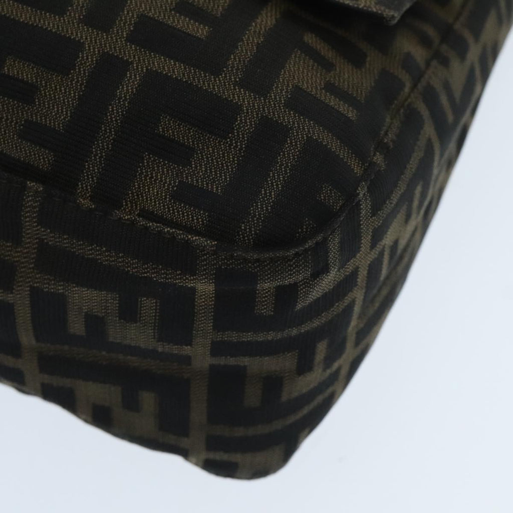 FENDI Zucca Canvas Mamma Baguette Shoulder Bag Brown Black Silver yk15544