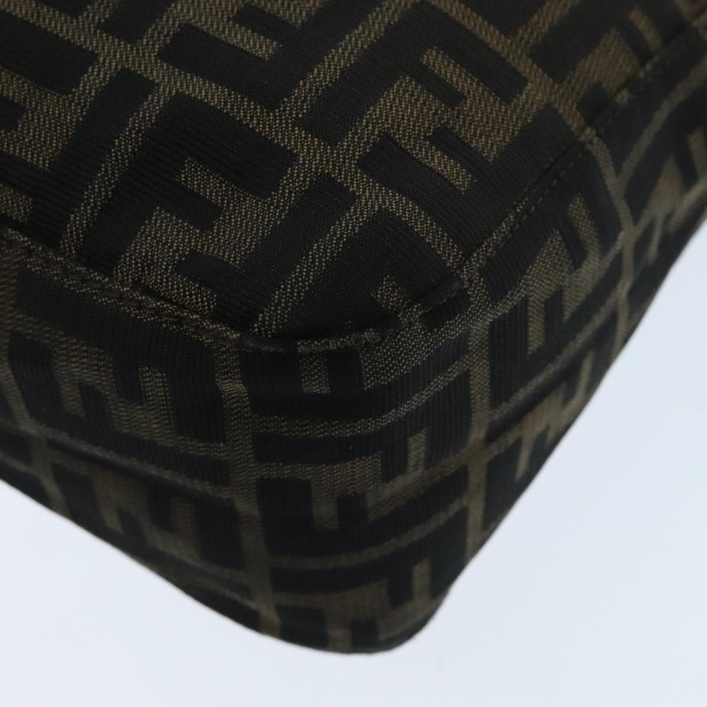FENDI Zucca Canvas Mamma Baguette Shoulder Bag Brown Black Silver yk15544