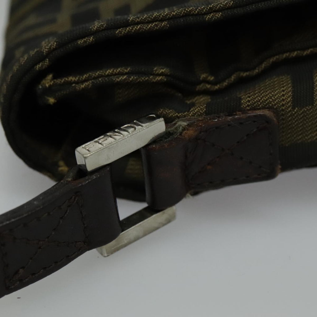 FENDI Zucca Canvas Shoulder Bag Brown yk15561