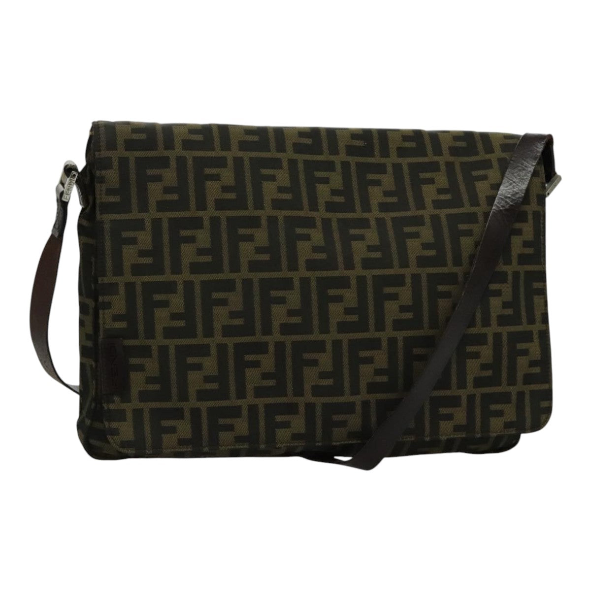 FENDI Zucca Canvas Shoulder Bag Brown yk15561