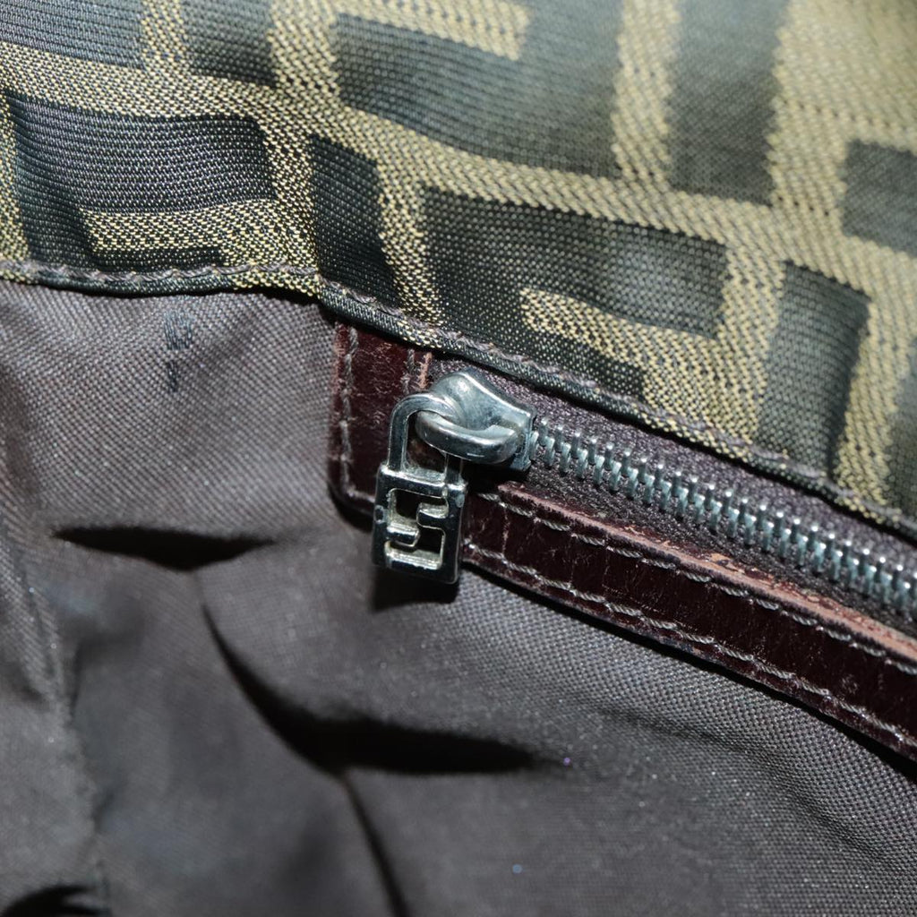 FENDI Zucca Canvas Shoulder Bag Brown yk15561