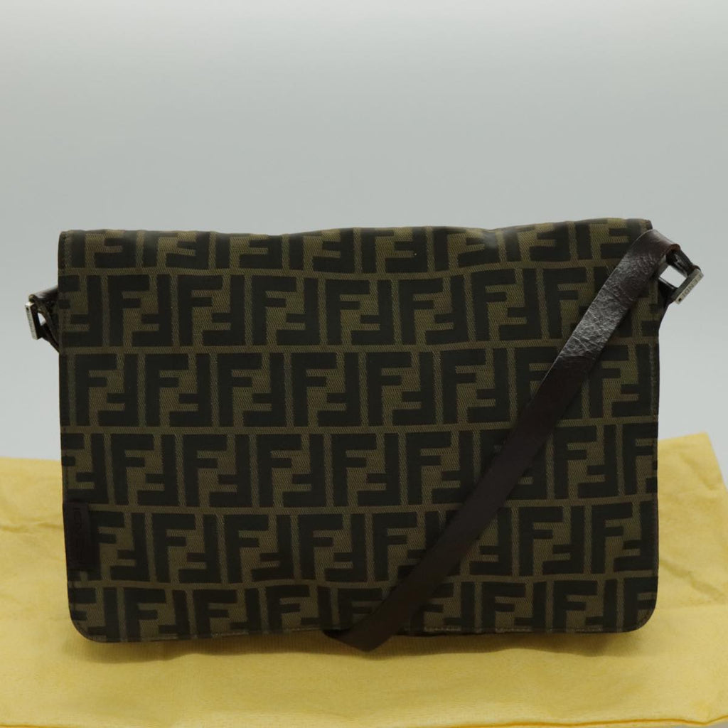 FENDI Zucca Canvas Shoulder Bag Brown yk15561