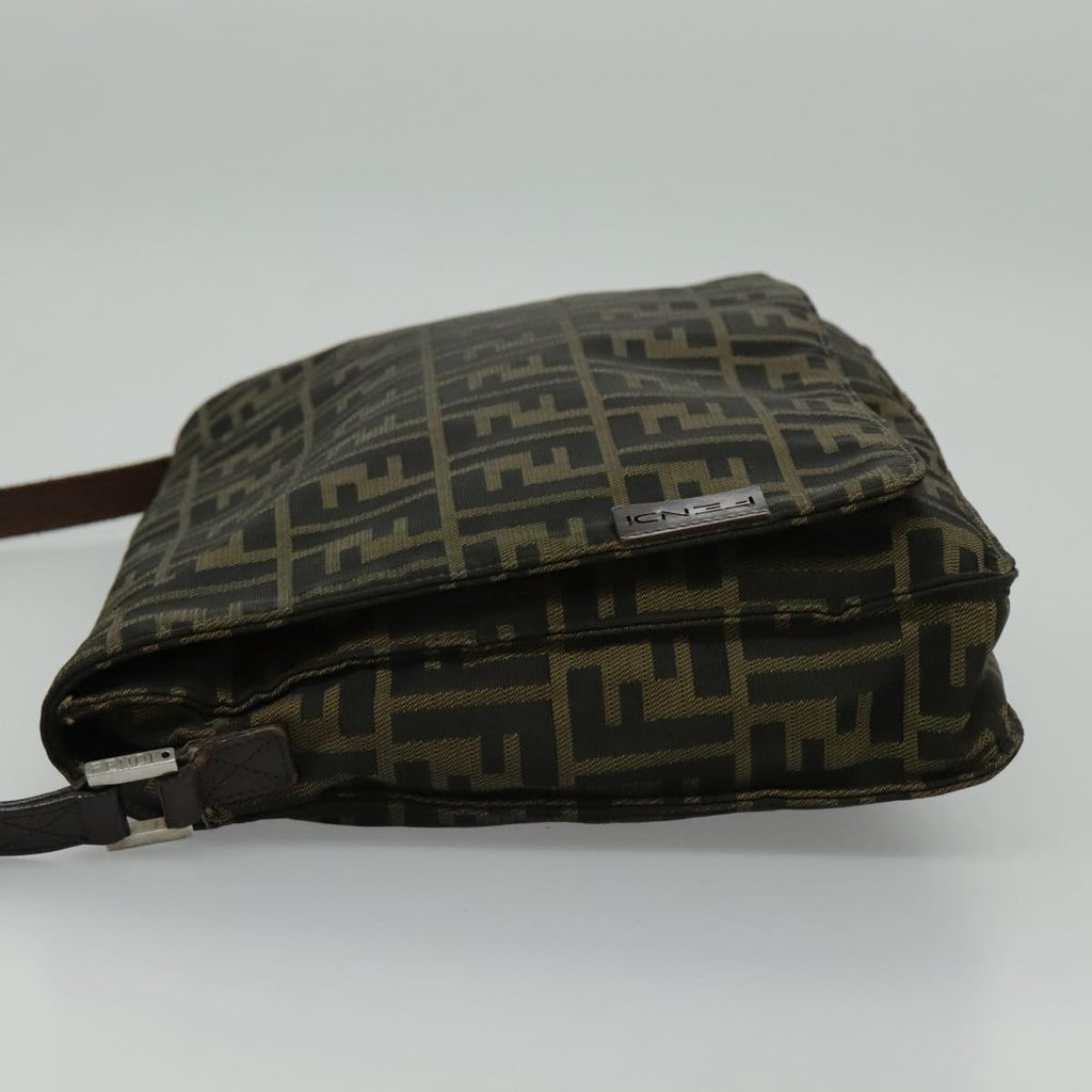 FENDI Zucca Canvas Shoulder Bag Brown yk15561