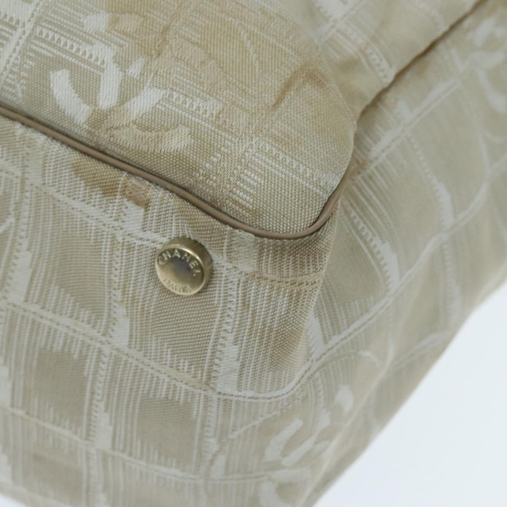 CHANEL New travel line Tote Bag Nylon Beige CC yk15563