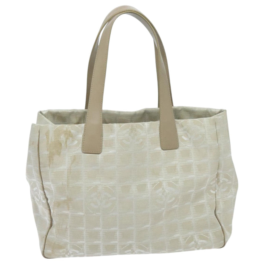 CHANEL New travel line Tote Bag Nylon Beige CC yk15563
