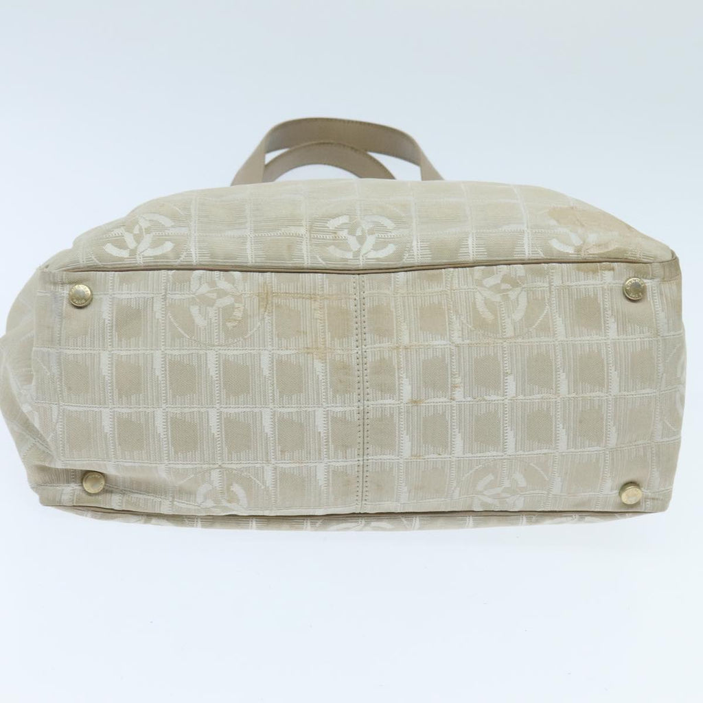 CHANEL New travel line Tote Bag Nylon Beige CC yk15563