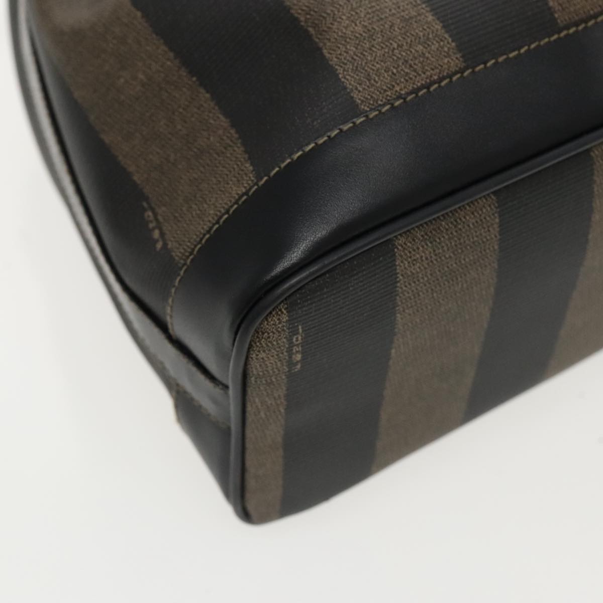 FENDI Pecan Canvas Shoulder Bag Brown Black yk15568