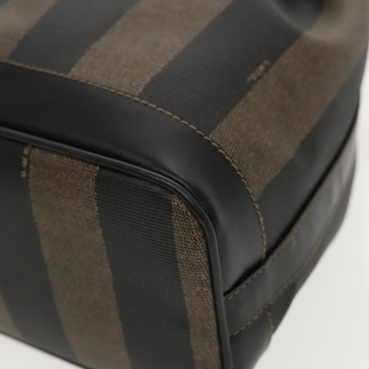 FENDI Pecan Canvas Shoulder Bag Brown Black yk15568
