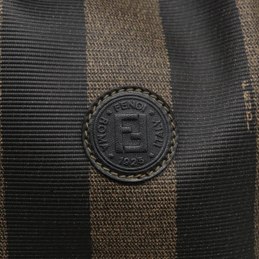 FENDI Pecan Canvas Shoulder Bag Brown Black yk15568