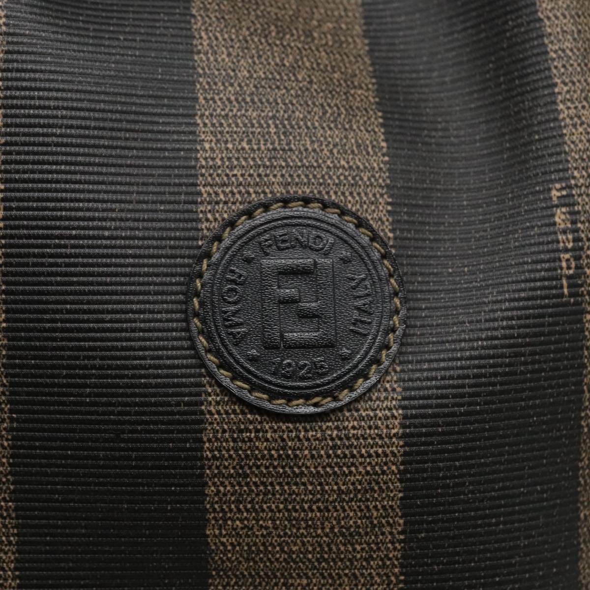 FENDI Pecan Canvas Shoulder Bag Brown Black yk15568