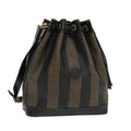 FENDI Pecan Canvas Shoulder Bag Brown Black yk15568