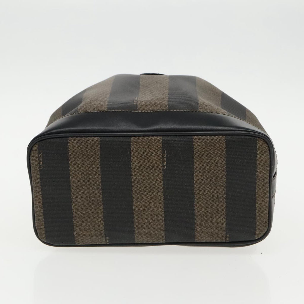 FENDI Pecan Canvas Shoulder Bag Brown Black yk15568