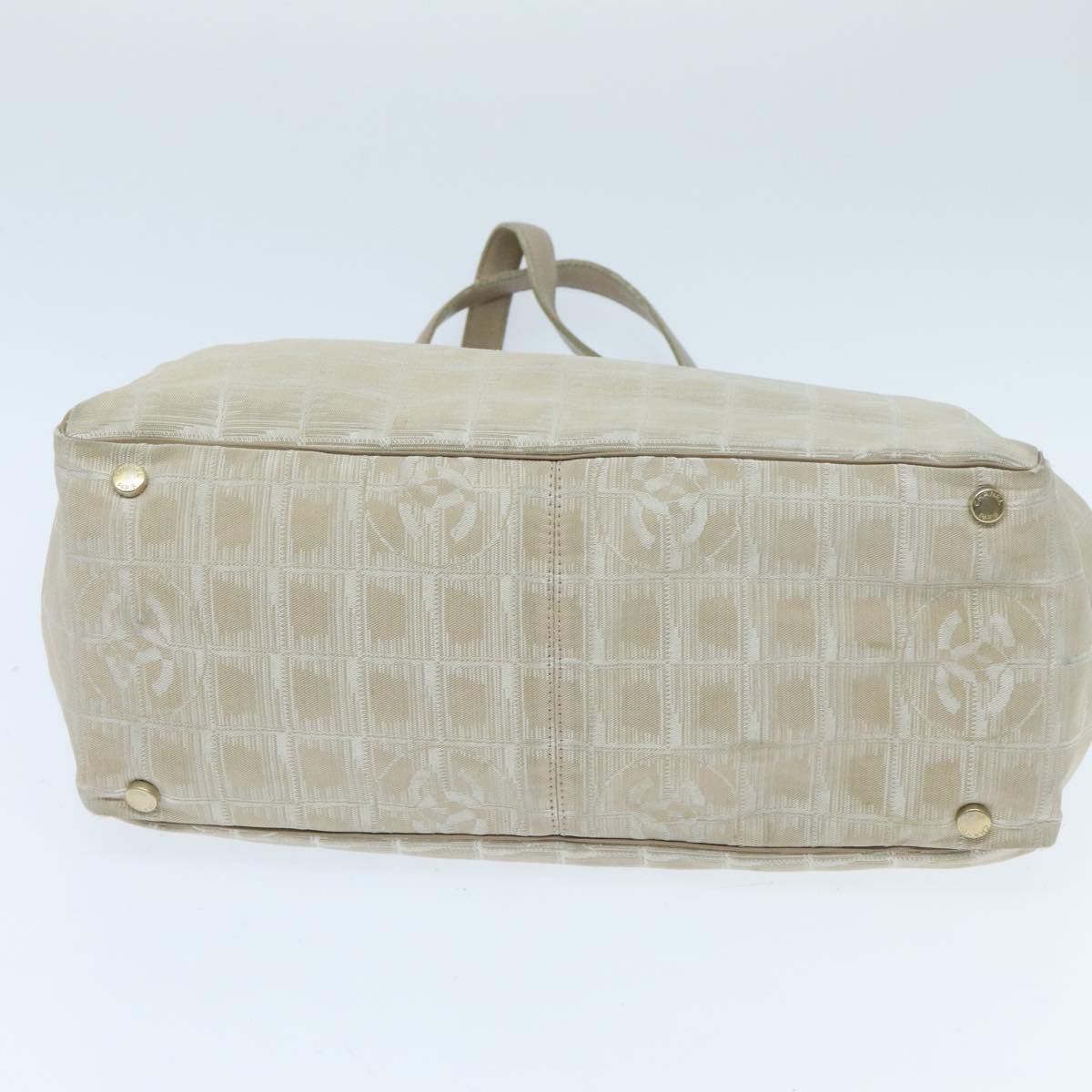 CHANEL New travel line Tote Bag Nylon Beige CC yk15573