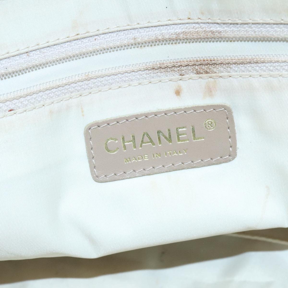 CHANEL New travel line Tote Bag Nylon Beige CC yk15573