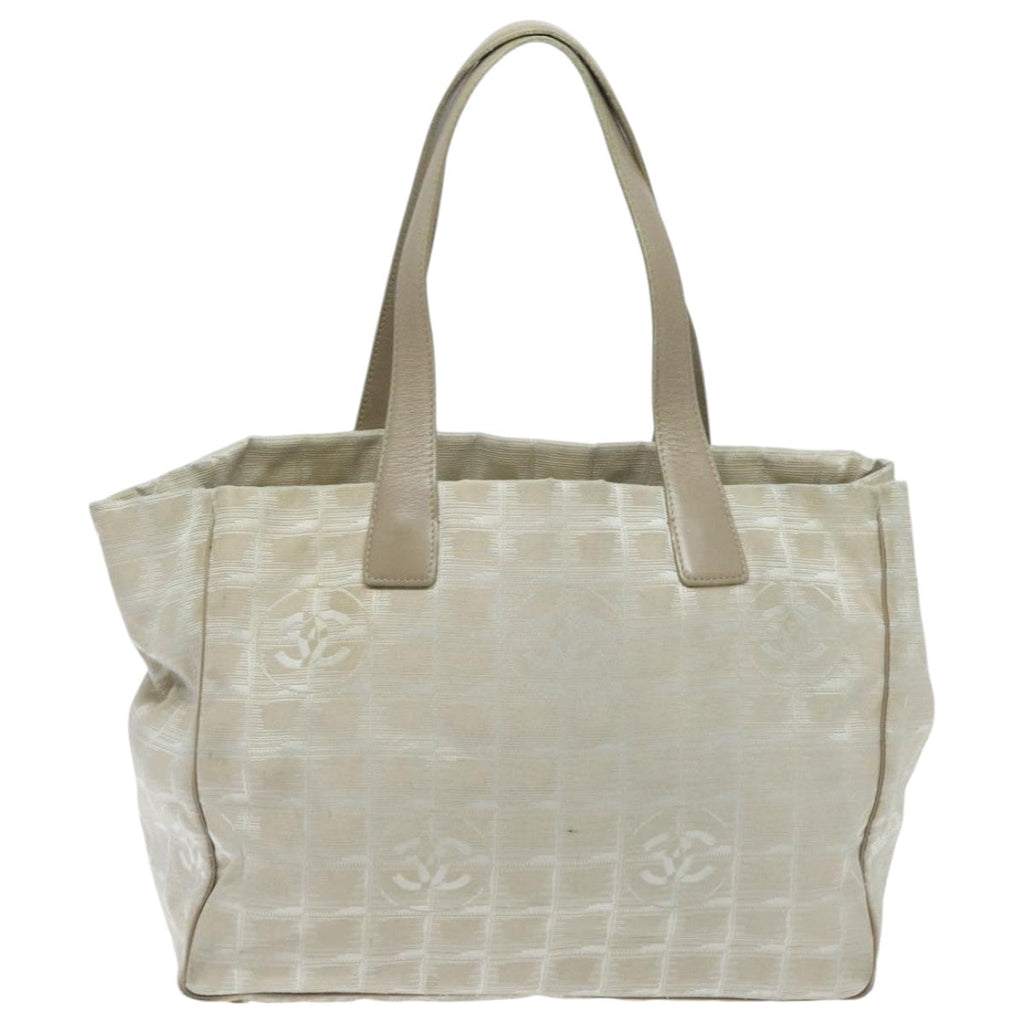 CHANEL New travel line Tote Bag Nylon Beige CC yk15573
