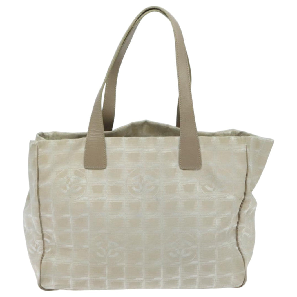 CHANEL New travel line Tote Bag Nylon Beige CC yk15573