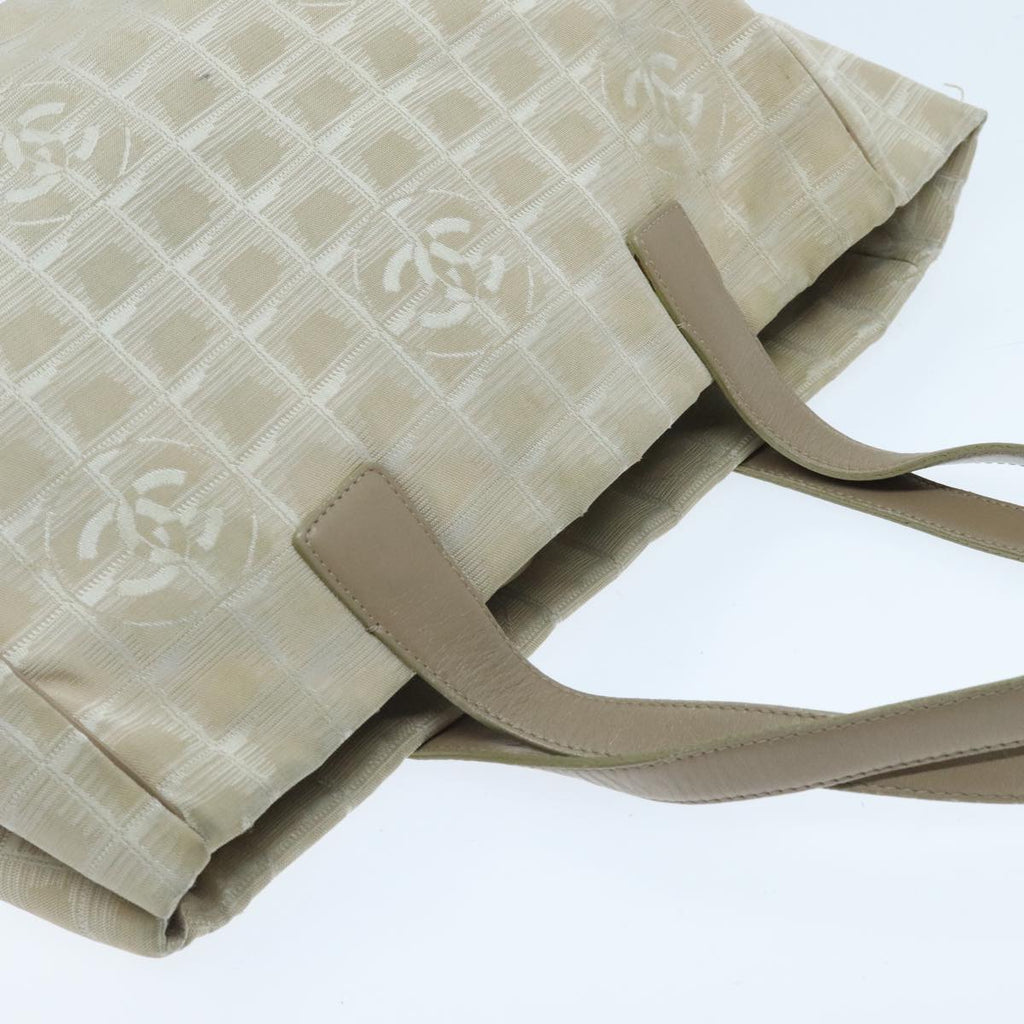 CHANEL New travel line Tote Bag Nylon Beige CC yk15573