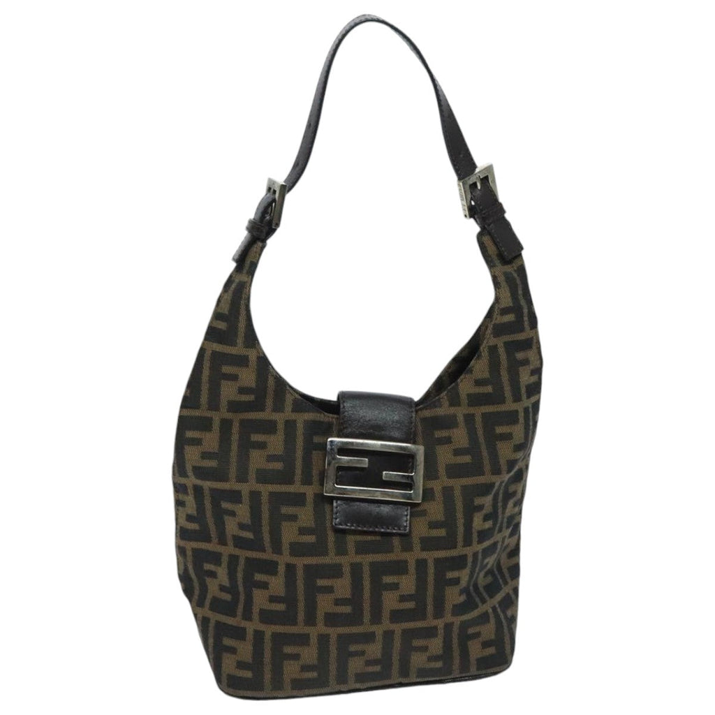 FENDI Zucca Canvas Mamma Baguette Shoulder Bag Brown yk15584