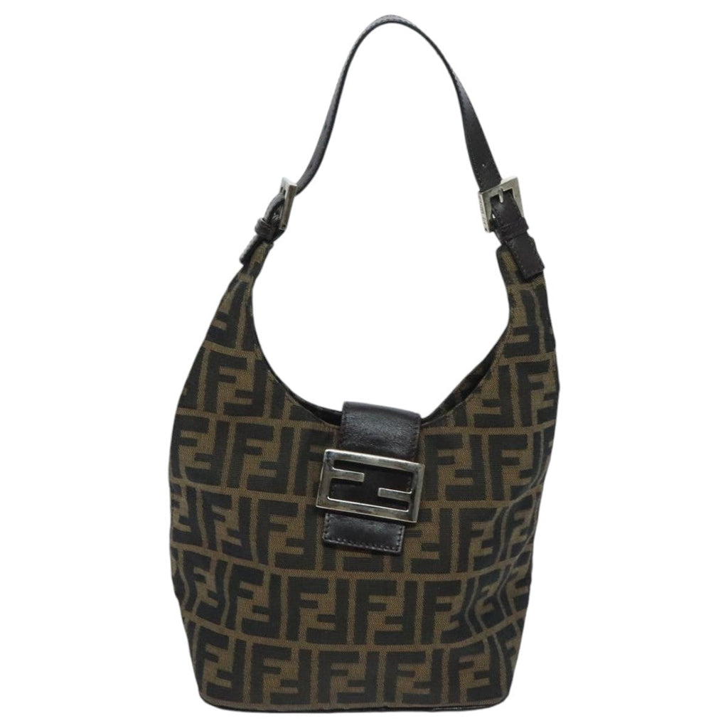 FENDI Zucca Canvas Mamma Baguette Shoulder Bag Brown yk15584