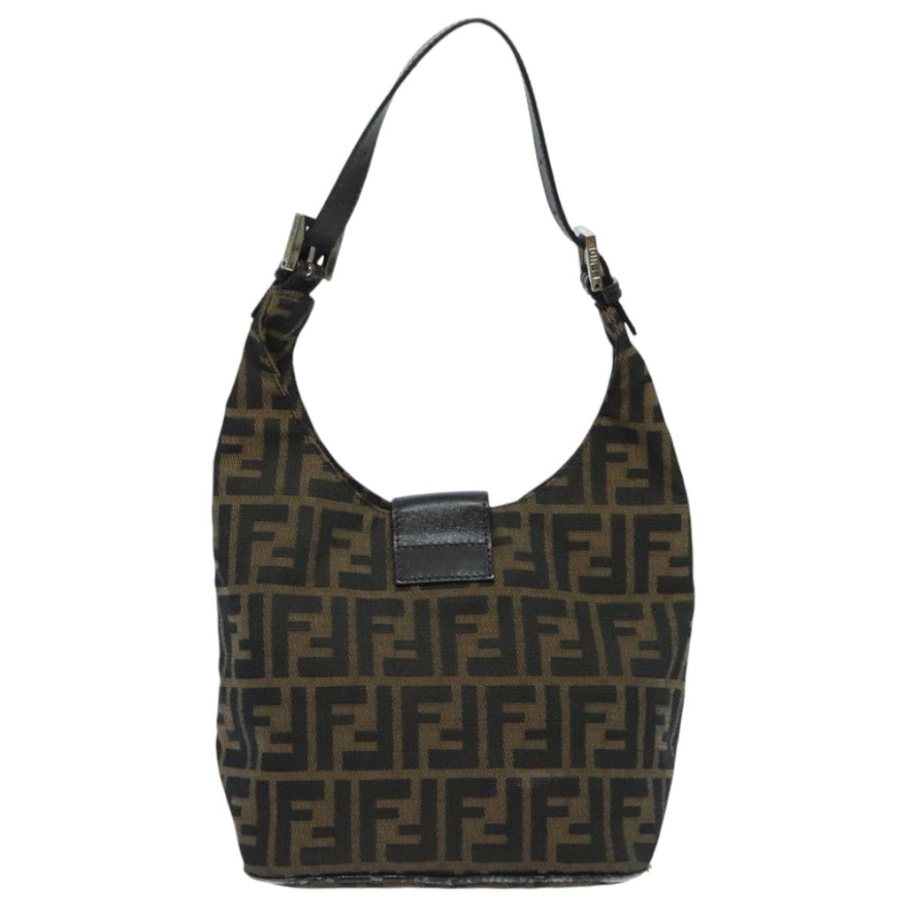FENDI Zucca Canvas Mamma Baguette Shoulder Bag Brown yk15584