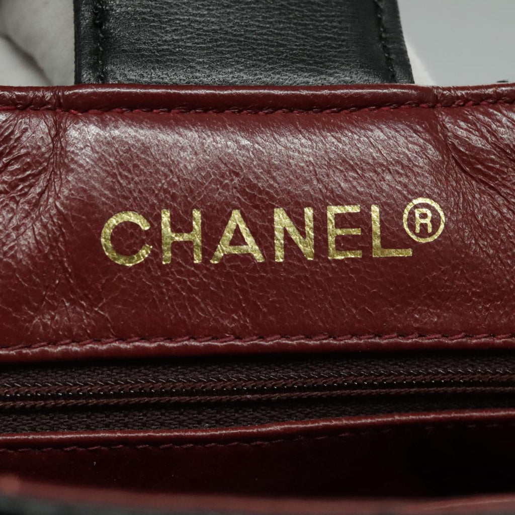 CHANEL Matelasse Chain Shoulder Bag Lamb Skin Black Gold CC yk15615A