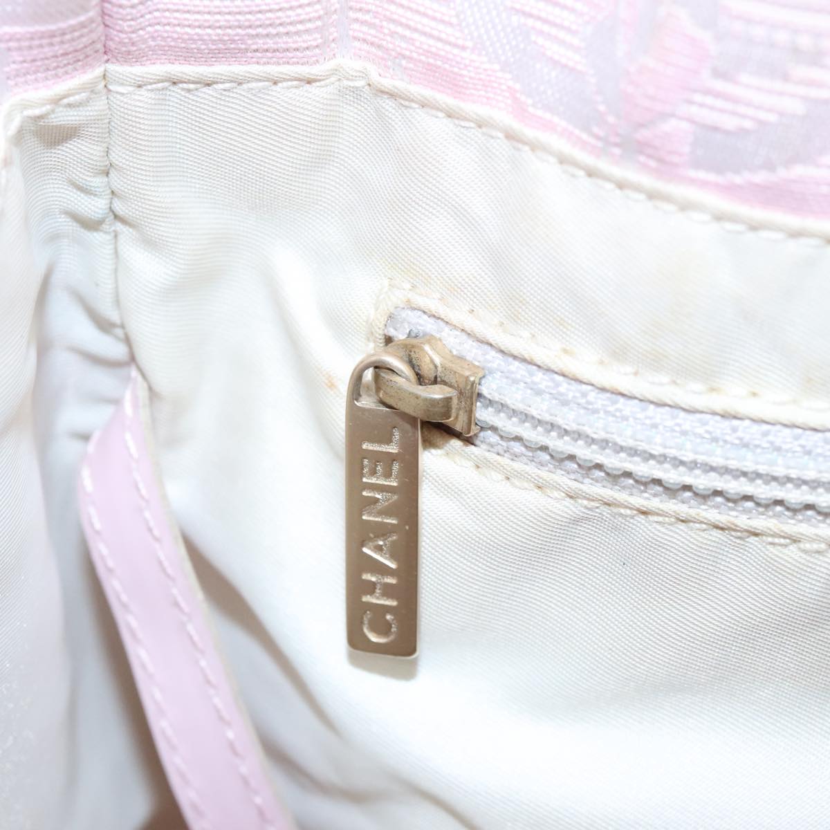 CHANEL New Travel line Tote Bag Nylon Pink Gold CC yk15733